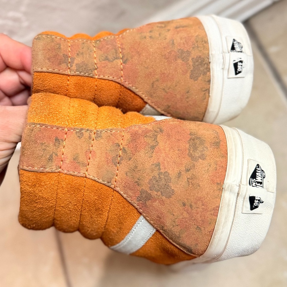 Vans Sk8-Hi 'Desert Sun' Orange White Suede Canvas Men's 10 skate - Picture 6 of 11